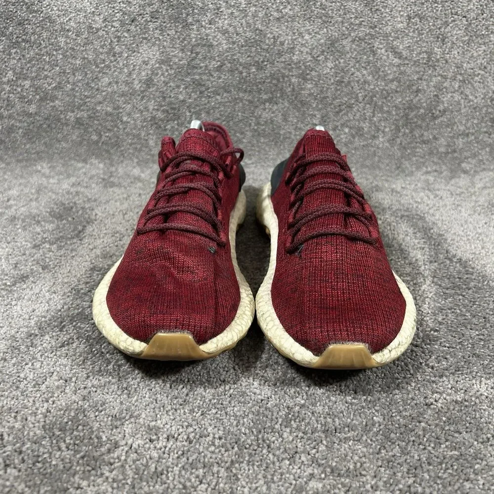 Adidas PureBoost BA8895 Mens Size 10.5 Burgundy Red Athletic Running Shoes Used